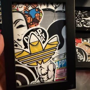 Adidas Yellow and Black Logo Art Frame
